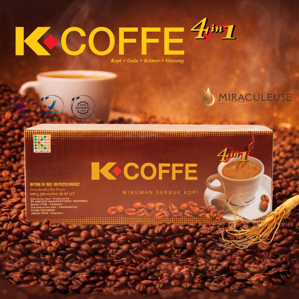 Kopi Ginseng 4 in 1 K Link | Bukan Kopi Ginseng CNI | K Coffe 4 in 1