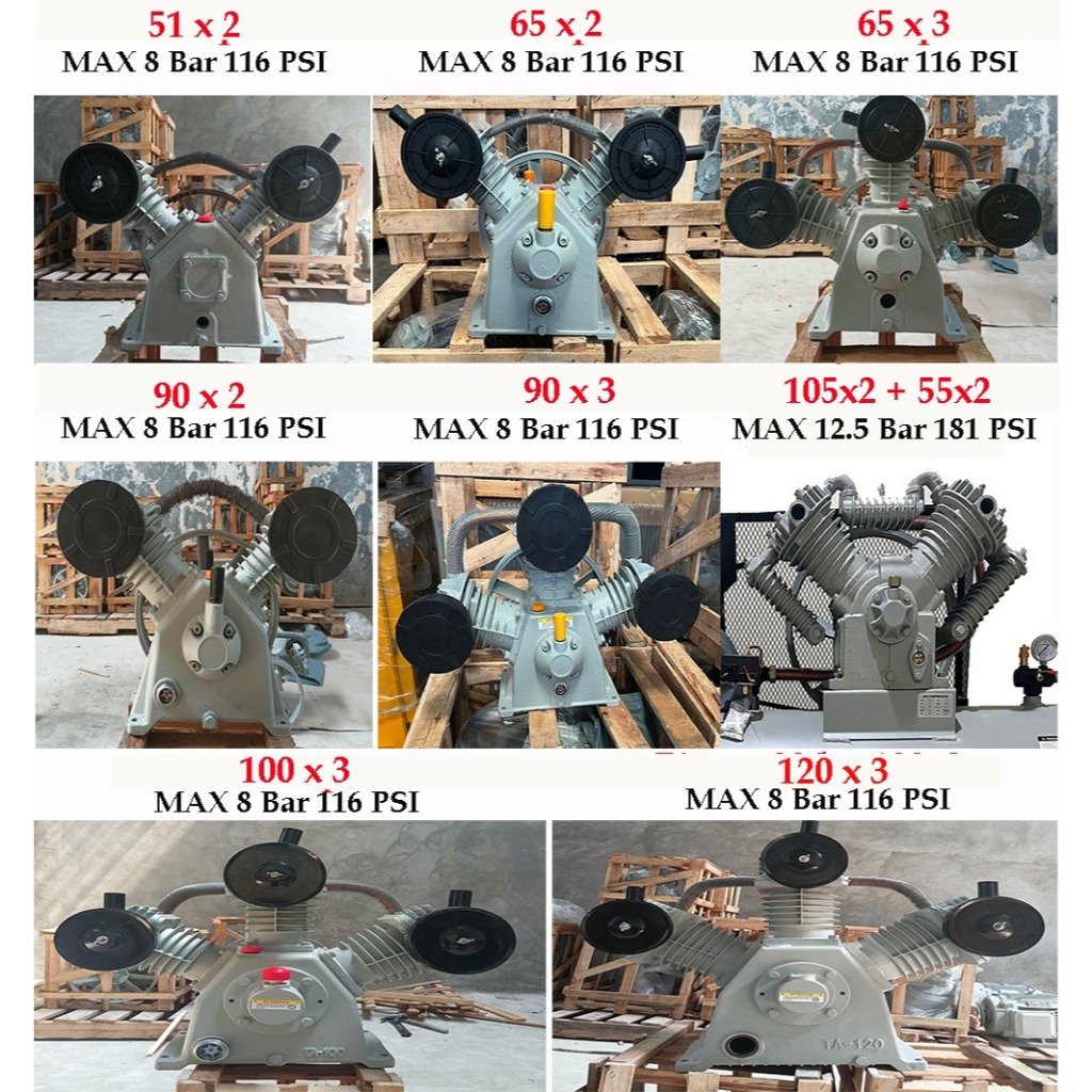 bare kompresor angin kepala kompresor piston headpump - 2hp 51x2