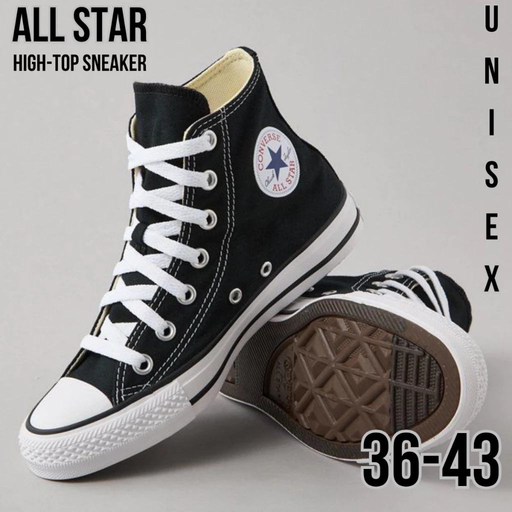 Sepatu Sekolah Convers All star High Hitam Pria Wanita Casual Grade Ori