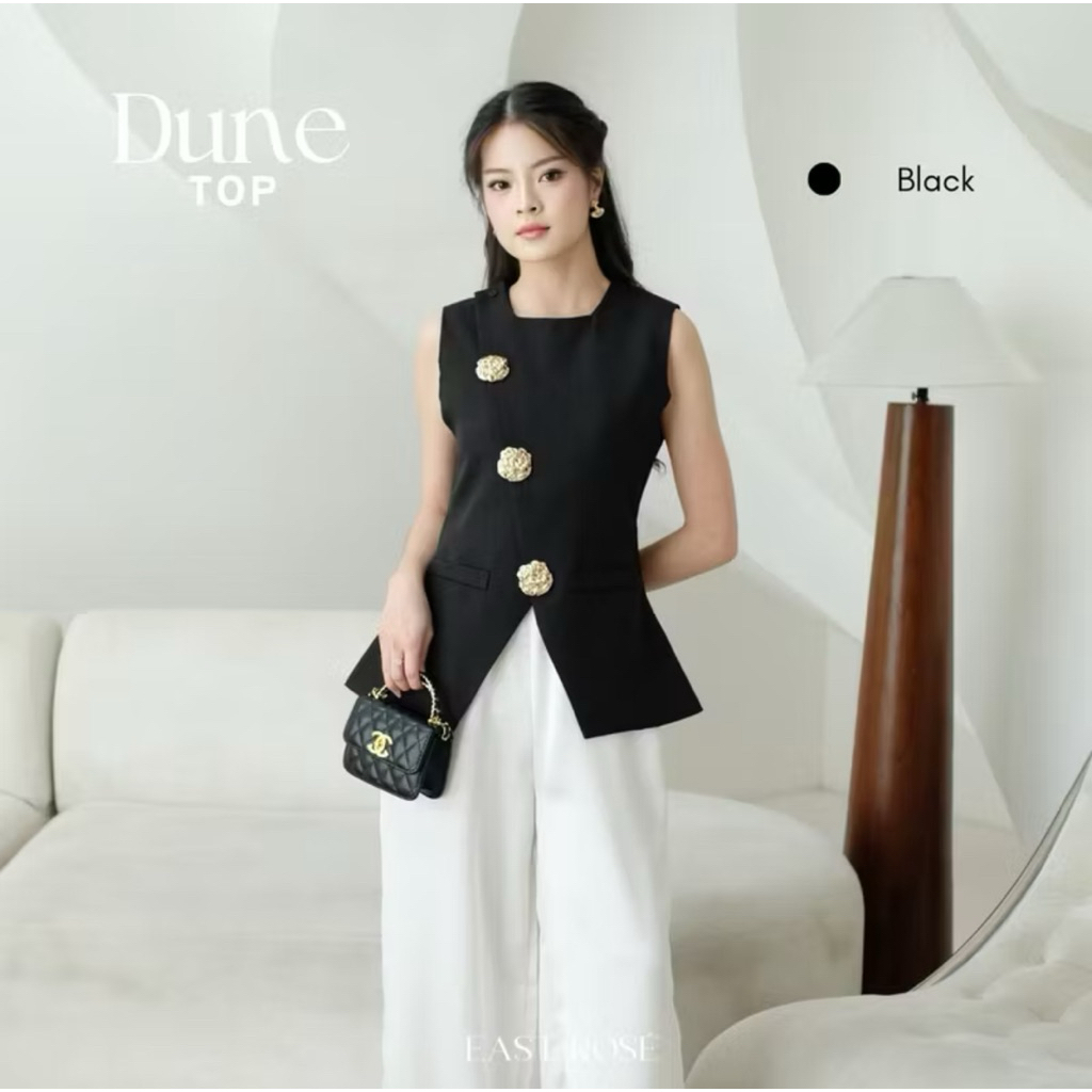 PRELOVED EAST ROSE DUNE TOP VEST WANITA BLACK