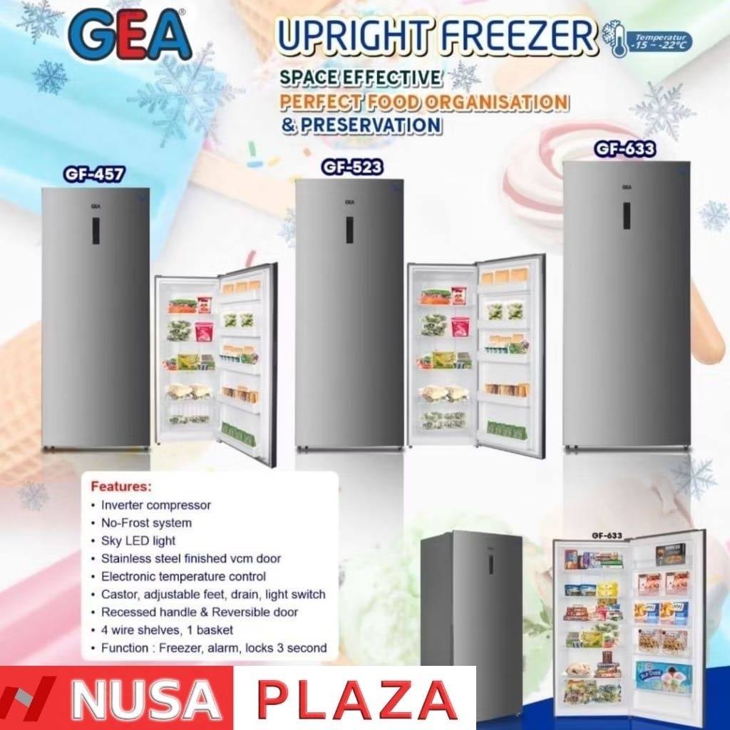 FREEZER BERDIRI INVERTER GEA / UPRIGHT FREEZER INVERTER GEA (KHUSUS MEDAN)