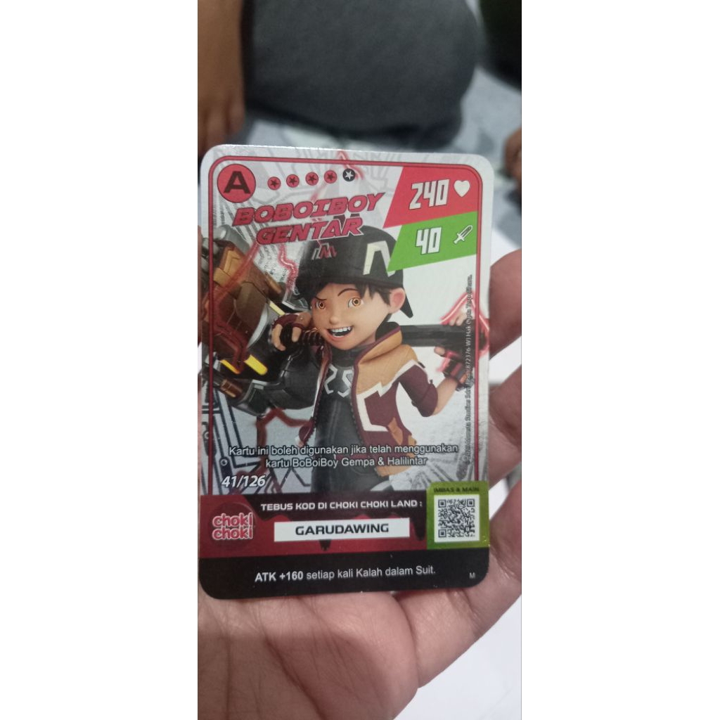 Kartu Boboiboy Gentar