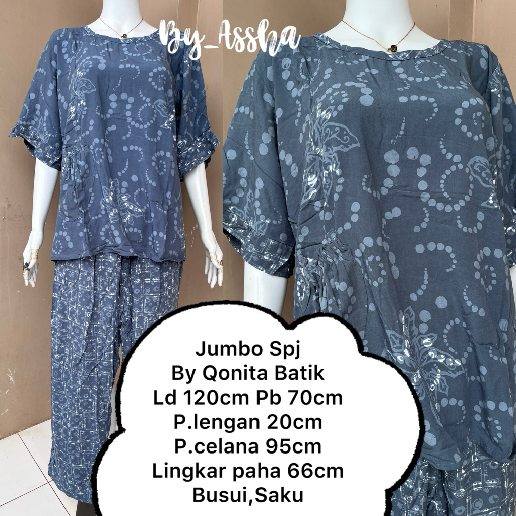 Qonita Daster Batik Pekalongan Setelan Jumbo