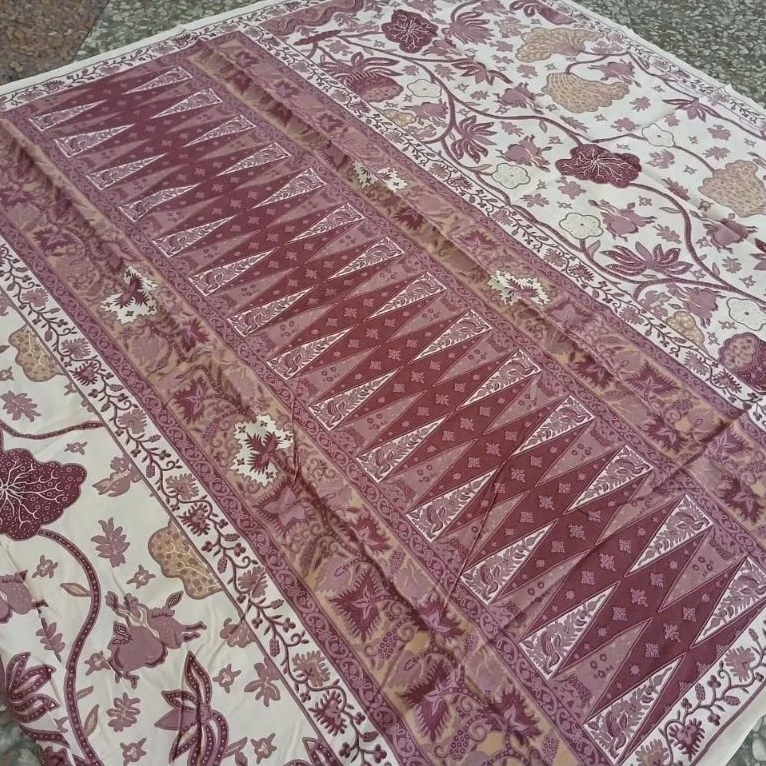 (ORIGINAL) KAIN BATIK SOLO ENCIM COKLAT BUNGA TERATAI COKLAT SALEM