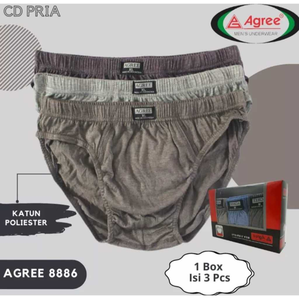 3PCS CELANA DALAM PRIA AGREE CD Pria Agree 8886 | CELANA DALAM Agree 8886