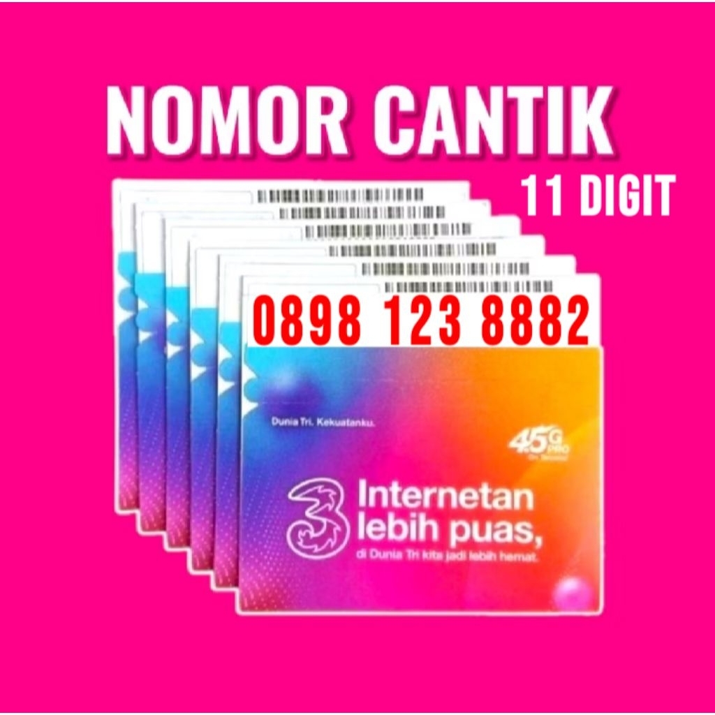 Nomor Cantik Tri Kartu Perdana Nomor Cantik 3 Three TRI 4G 5G LTE