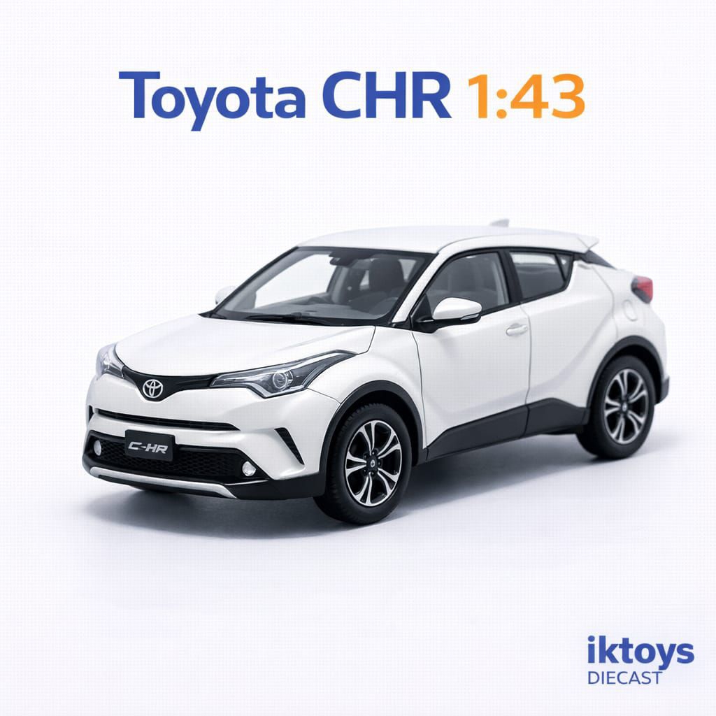 Miniatur Toyota CHR / Izoa 1:43 Pajangan Mobil Bahan Besi | Miniatur Mobil Box Akrilik Premium