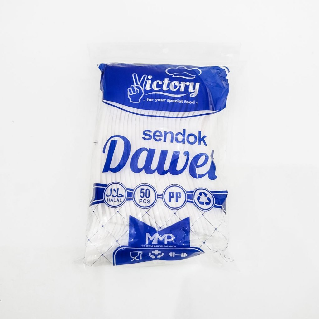 Sendok Plastik DAWET VICTORY Isi 50 Makan Es Buah Murah Putih Bubur Cendol