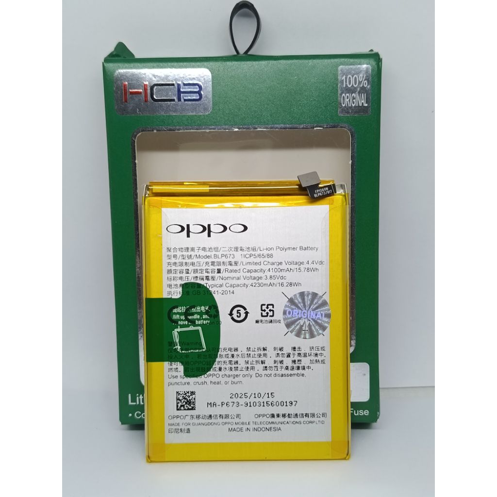 BATRE BATERAI HCB BLP673 HADPONE HP OPPO A3S OPPO A5S OPPO A12 OPPO A31 OPPO A7 ORI 100% ORIGINAL