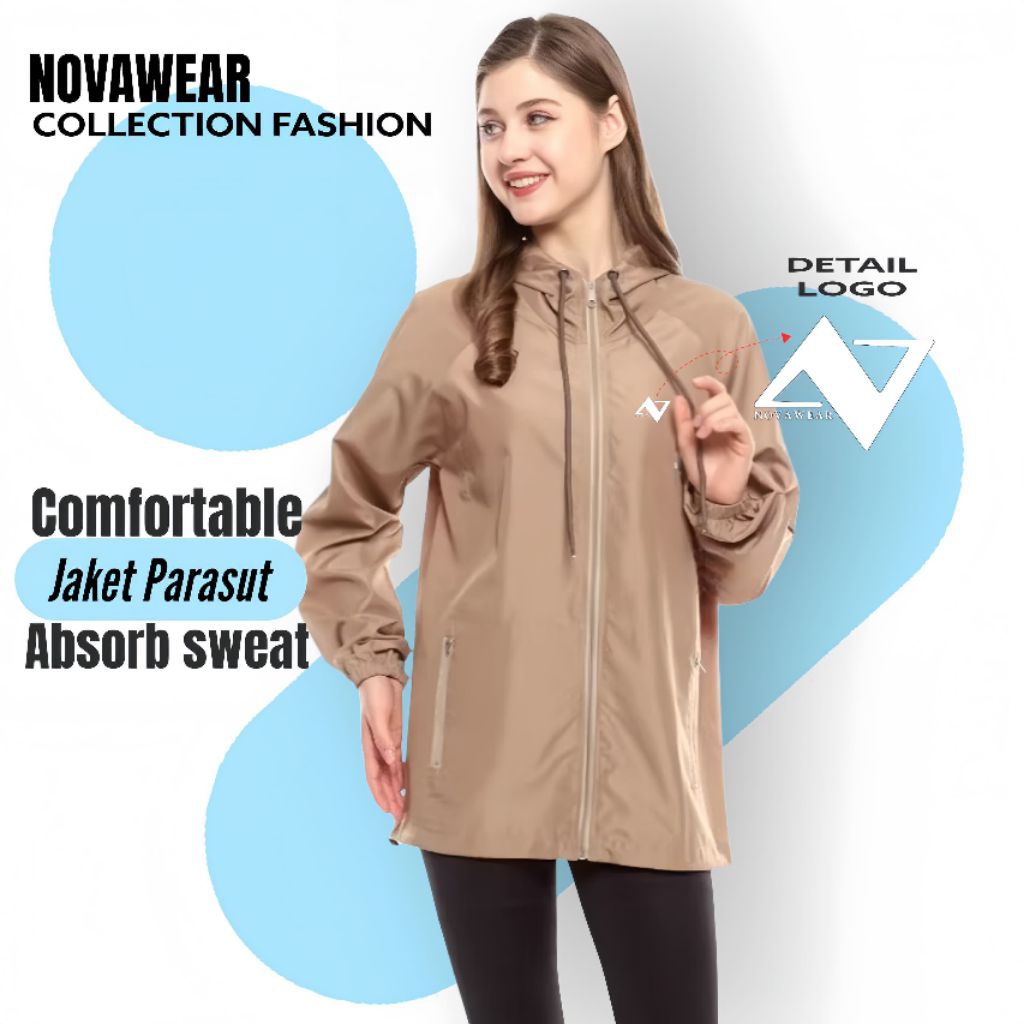 NOVAWEAR - TERMURAH Jaket Parasut Waterproof Jaket Olahraga Pria Wanita TerbaruJaket Olahraga Pria W
