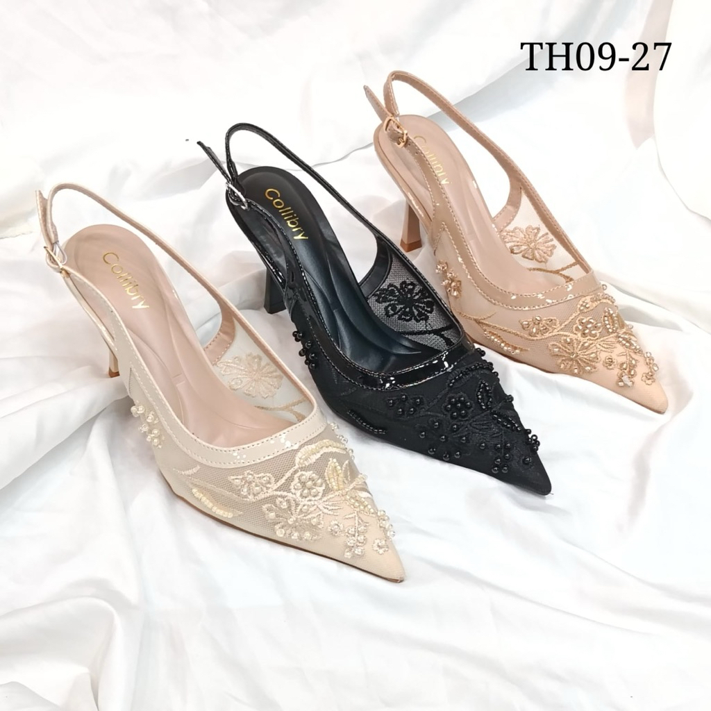 TH09-27#Sandal wedding pesta mewah high hils 9 cm