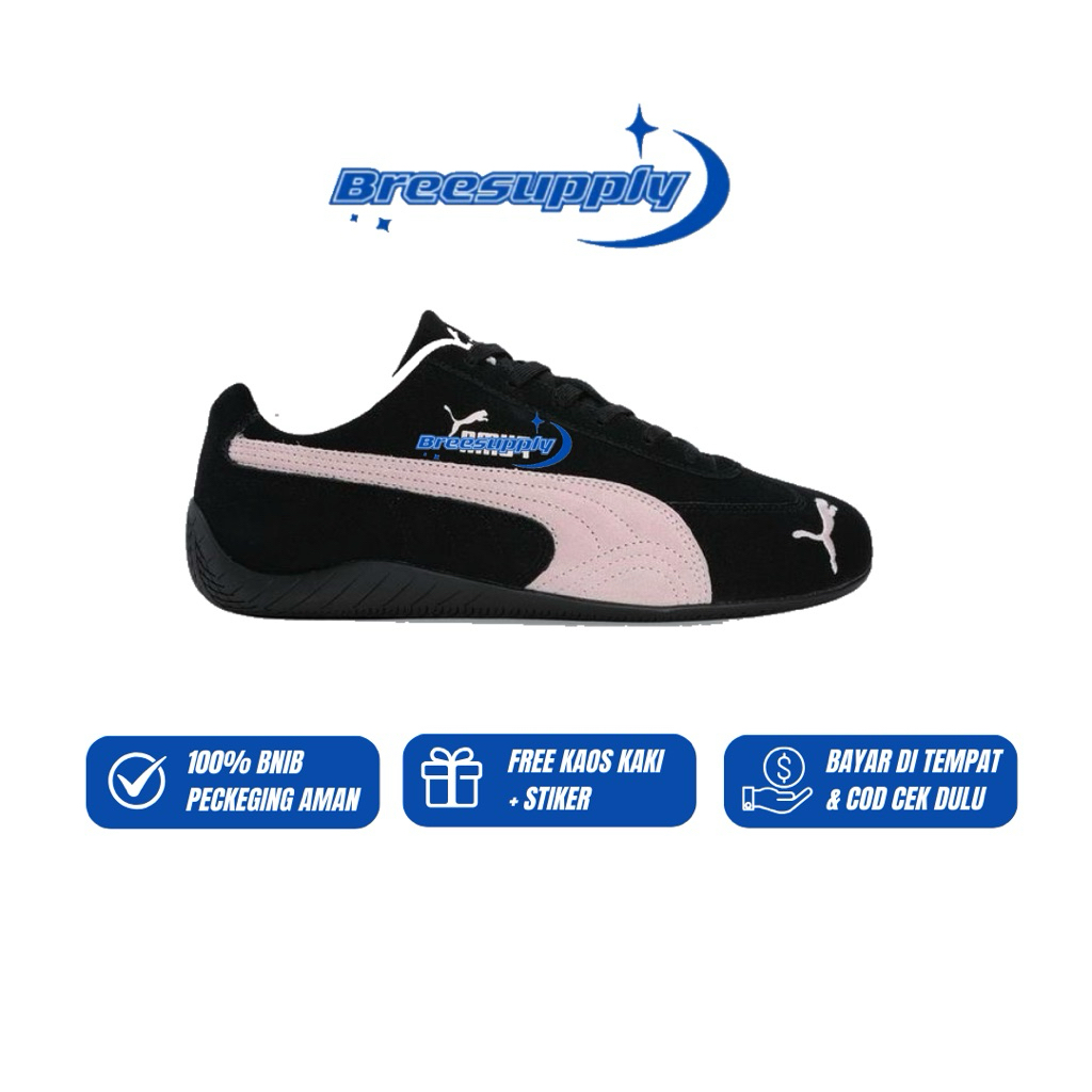 Puma Speedcat Sepatu Sneakers Pria/wanita || Black Pink