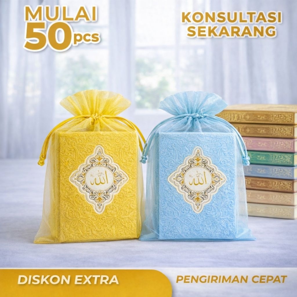 500 pcs kantong tile kemasan souvenir buku yasin