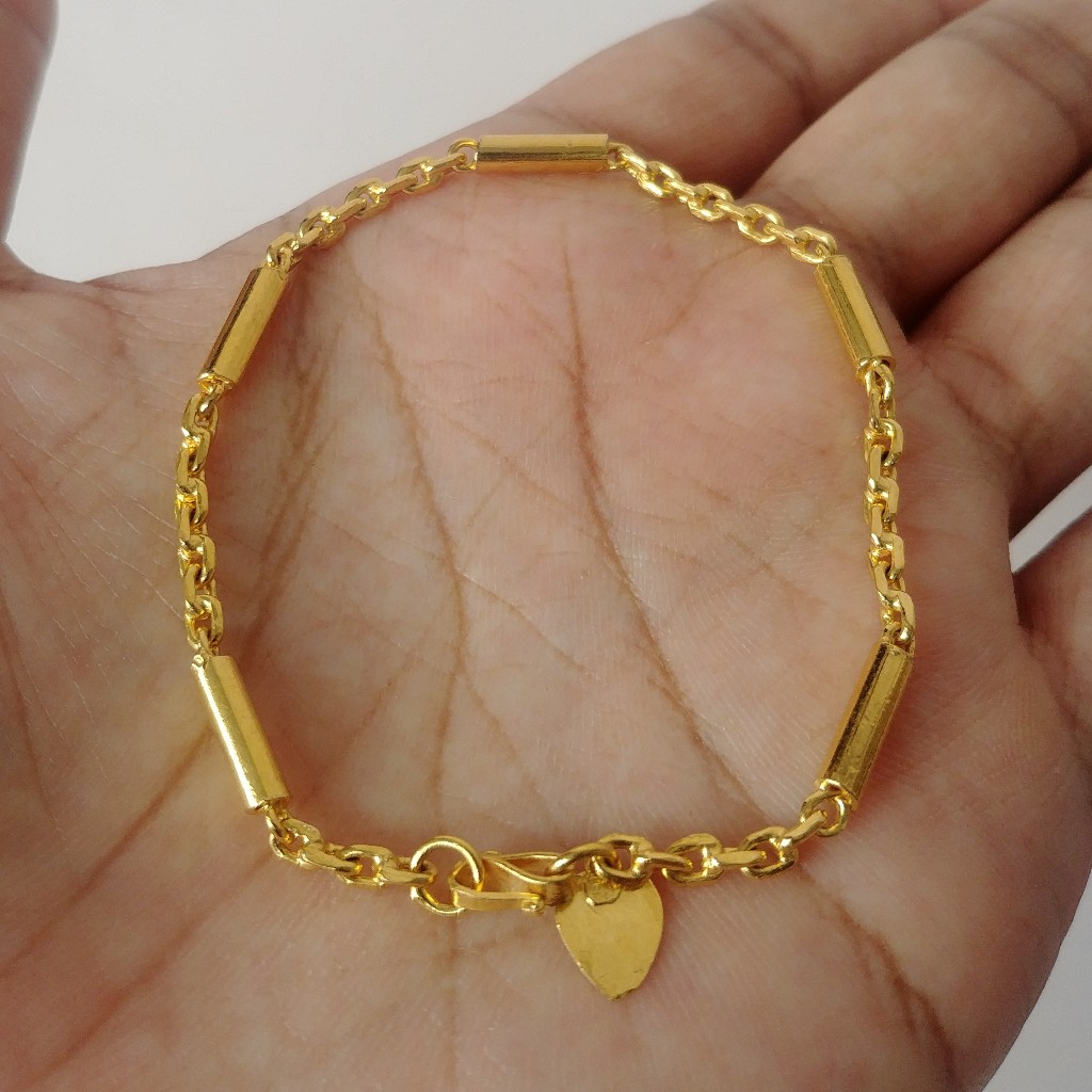 Gelang Balok Polos Rantai Nori Lapis Emas Kuning Gold Plated