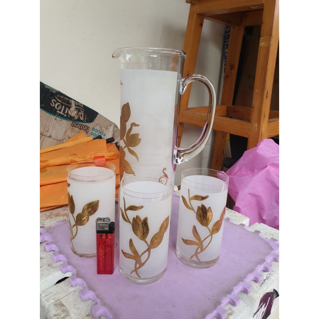 Teko dan Gelas Kristal Bohemia