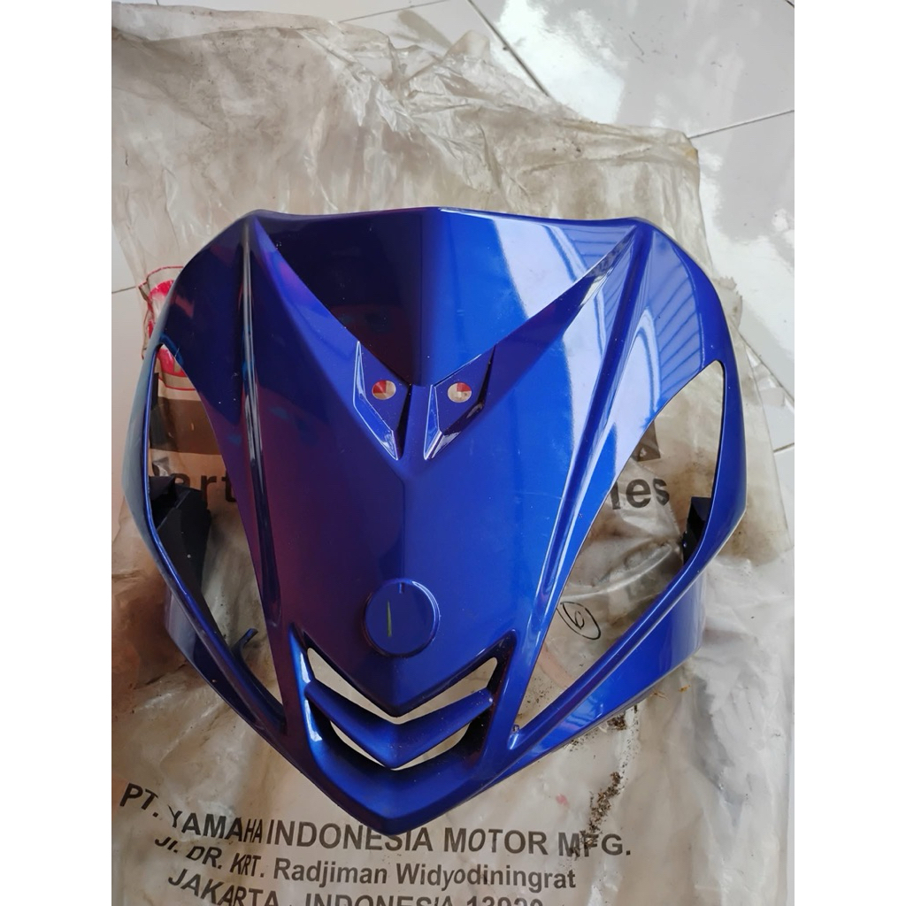 Panel tameng dada depan jupiter MX old lama biru tua Original DPBMC | 1S7-F3391-00-P0 New Old Stock