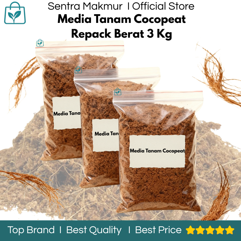 Media Tanam Cocopeat Isi Berat 3 Kg - Media Tanam Cocopeat Siap Pakai - Media Tanam Cocopeat 1 Kg - 