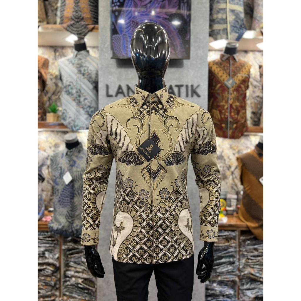 Lano Batik Sutra Tulis Prada - Batik Sutra - Baju Batik Pria - Kemeja Batik Pria - Kemeja Batik Leng