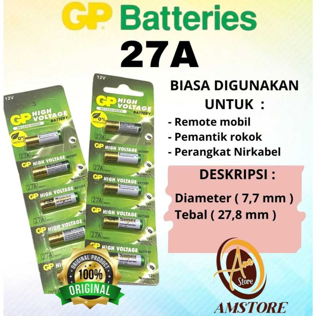 Baterai/Battery/Batere GP 27A high voltage (Isi 5 pcs)