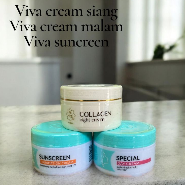 Paket Krim Siang Malam Viva 22g - Perlindungan Matahari, Pelembab, Anti Kerutan