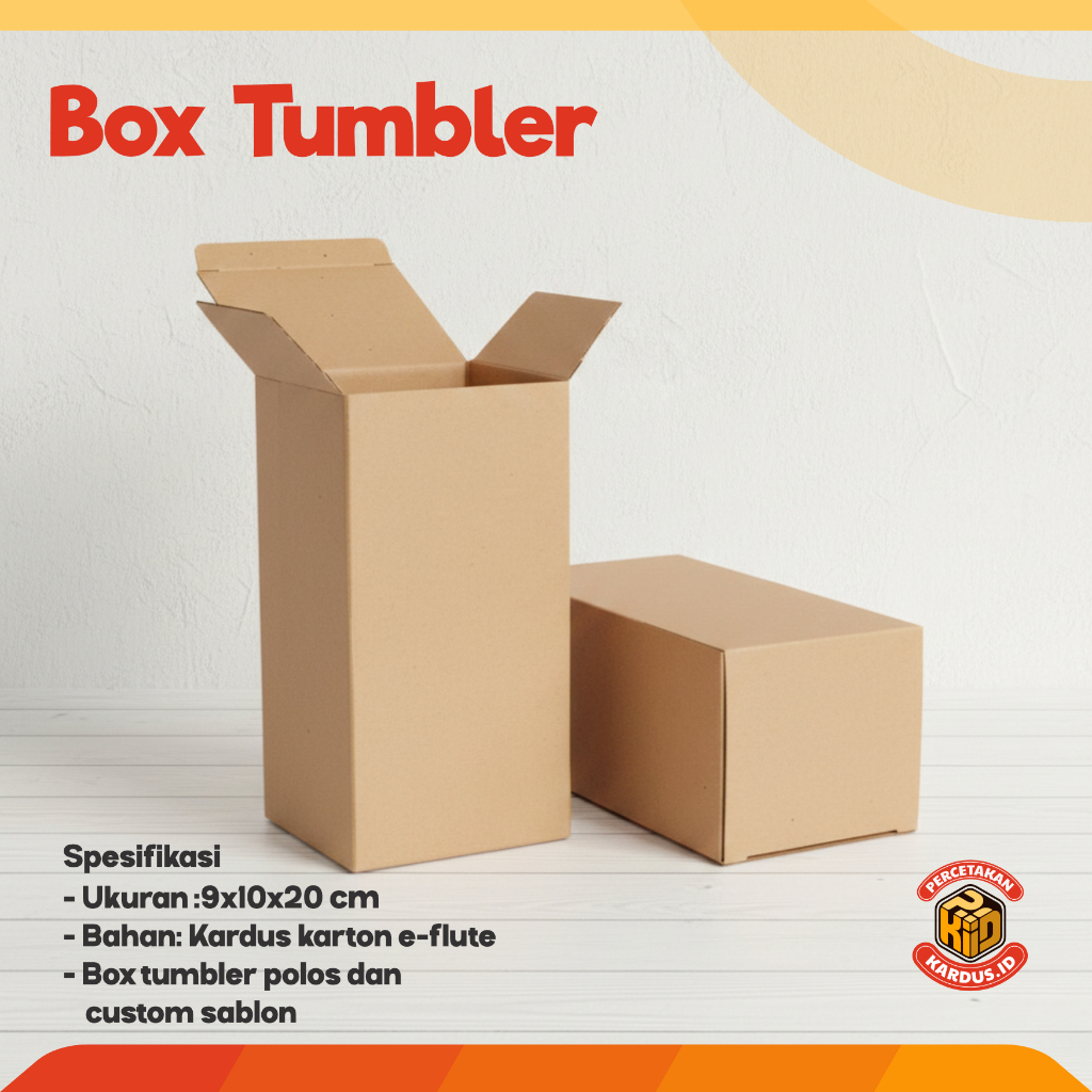BOX KARDUS Baru Tumbler / Botol 9x10x20 cm DUS PACKING E-FLUTE | Kardus / Karton Box Polos
