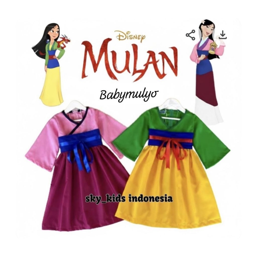 DRESS MULAN//COSTUM COSPLAY ANAK//DRES MULAN