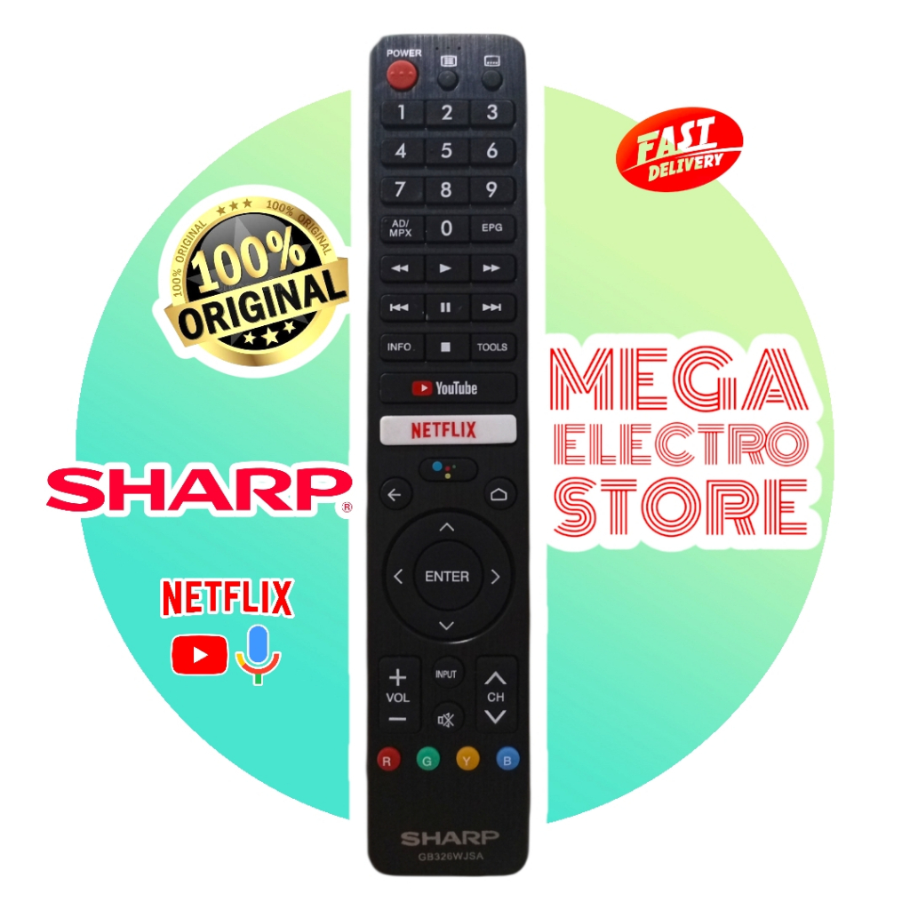 REMOTE TV SHARP SMART ANDROID ORIGINAL VOICE