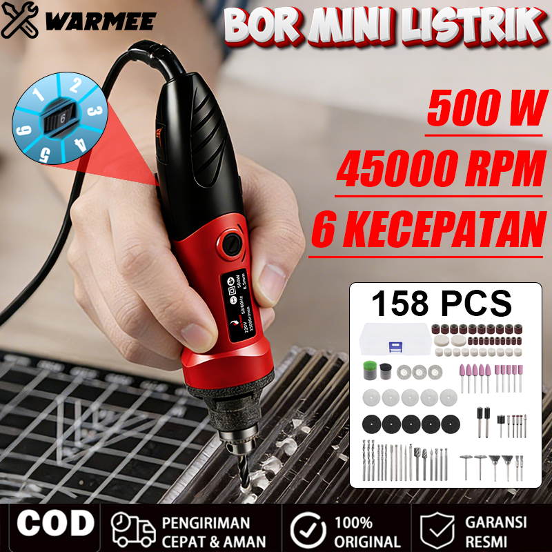 WARMEE Bor Mini Listrik Set Lengkap Grinder Mini Grinda Bor Listrik Penghalus-Alat Gerinda ZP007
