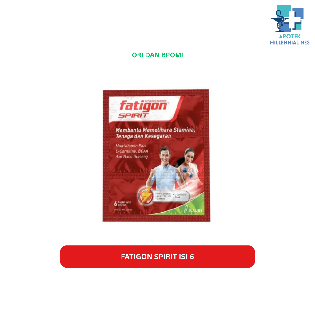 FATIGON SPIRIT  ISI 6 - FATIGON MERAH - SUPLEMEN MULTIVITAMIN + CAFFEINE