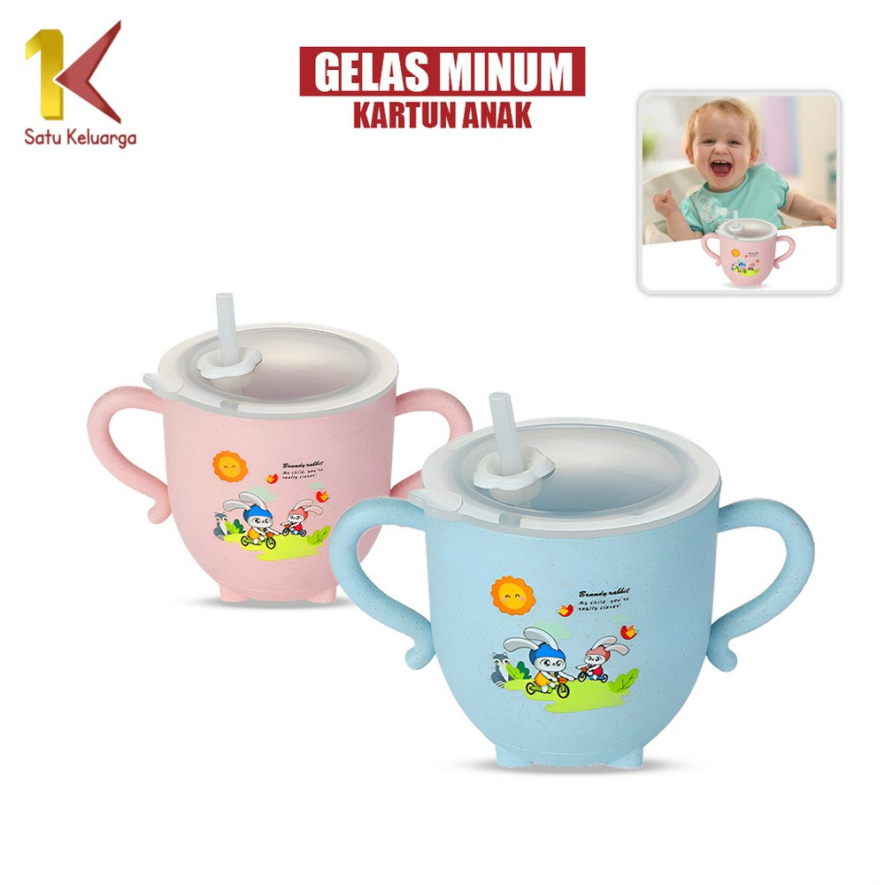 Satu Keluarga Training Cup Gelas C381 C382 Gelas Jerami Mug Anti Tumpah Anak / Cangkir Anak Baby Cup
