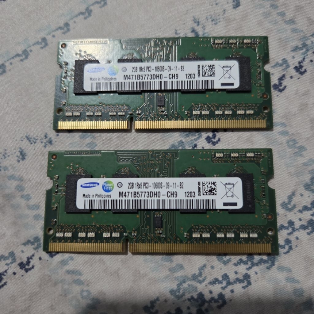 sodim Ram untuk Laptop / Macbook 4Gb (2Gb x2) DDR3 10600