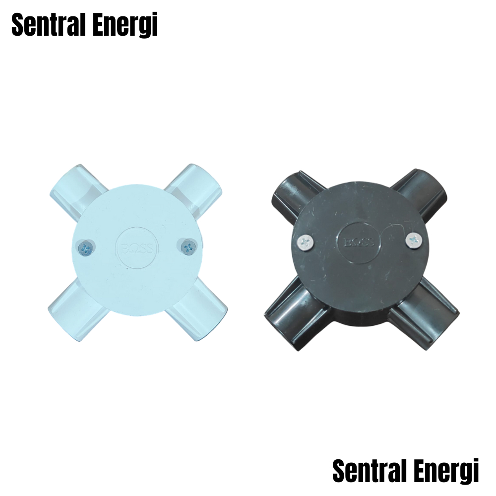 T Dos / Kres Dos Cabang 4 20mm Boss Putih & Hitam