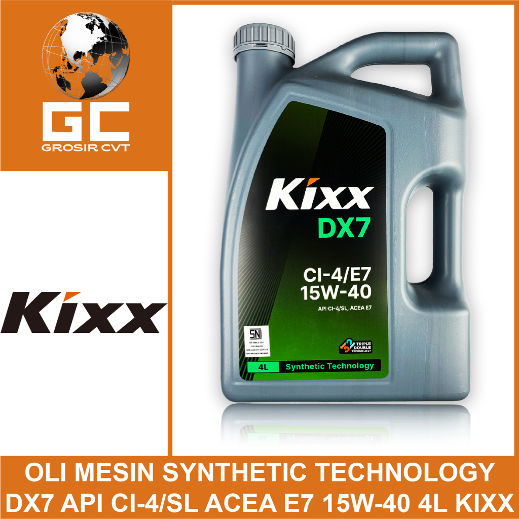 Kixx Oli Mesin Oil DX7 15W-40 API CI-4/SL ACEA E7 Synthetic Technology 4 L 4000ml