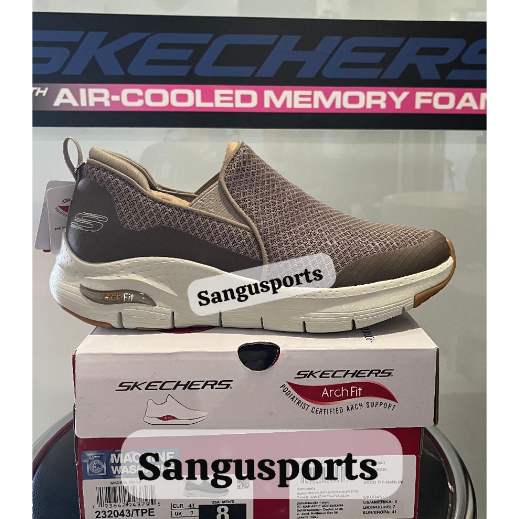sepatu slip on pria Skechers arch fit banlin