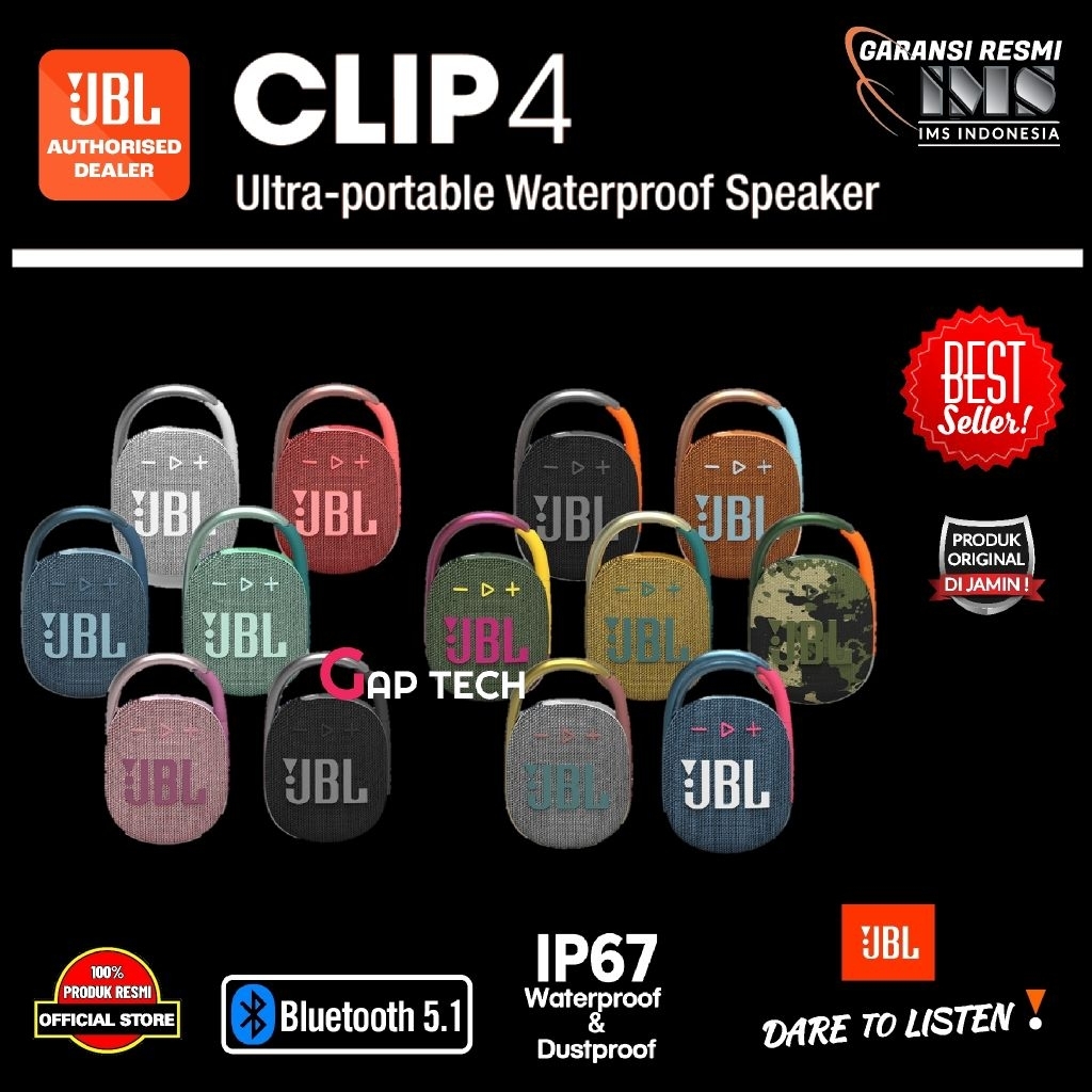 JBL CLIP 4 / CLIP4 Successor CLIP 3 Ultra Portable Waterproof Speaker Original