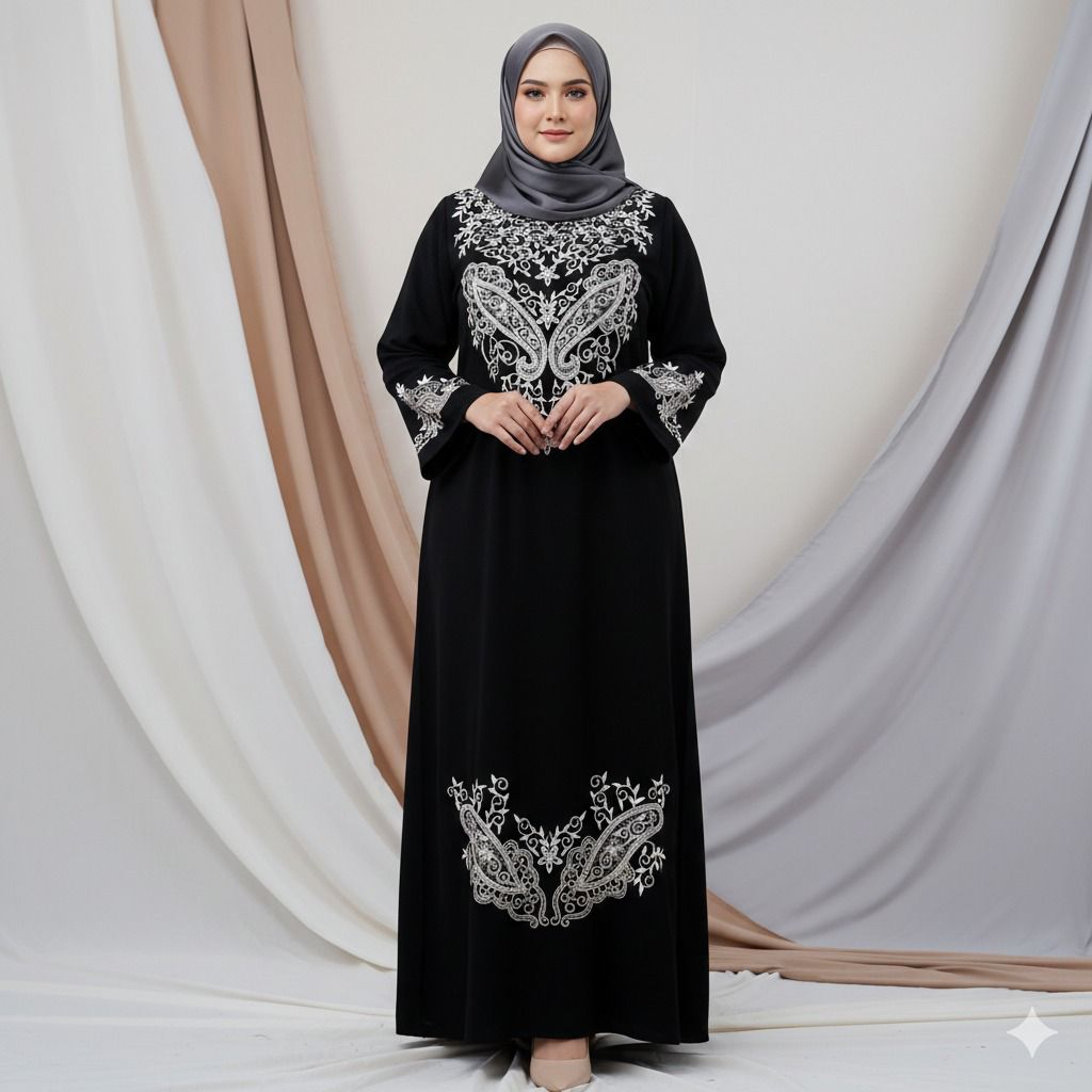 Hana Gamis Jadi Bordir Size Jumbo Gamis Lebaran Dress Wanita Muslimah bySC