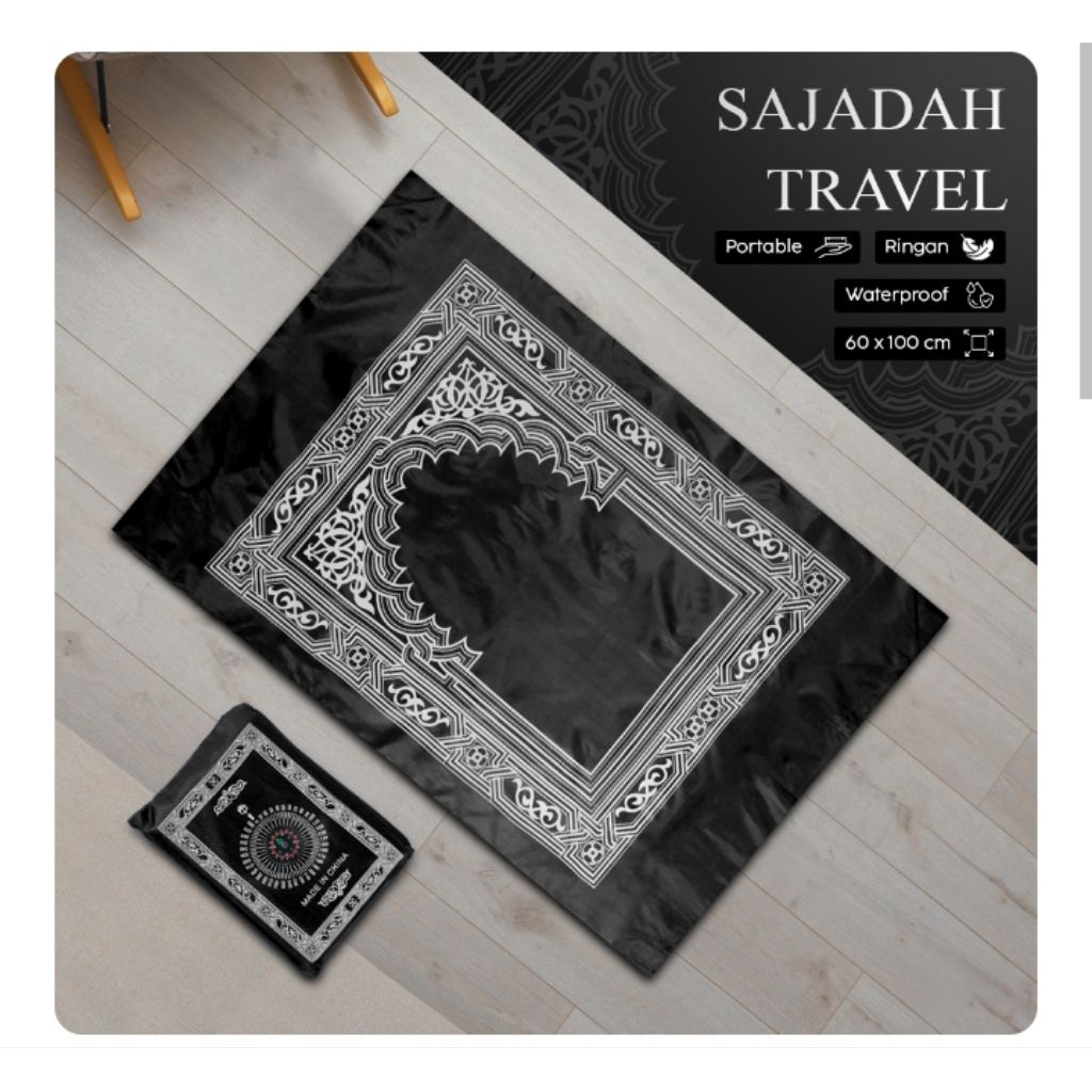Sajadah travel kompas kiblat compass prayer mat rug / sajadah traveling