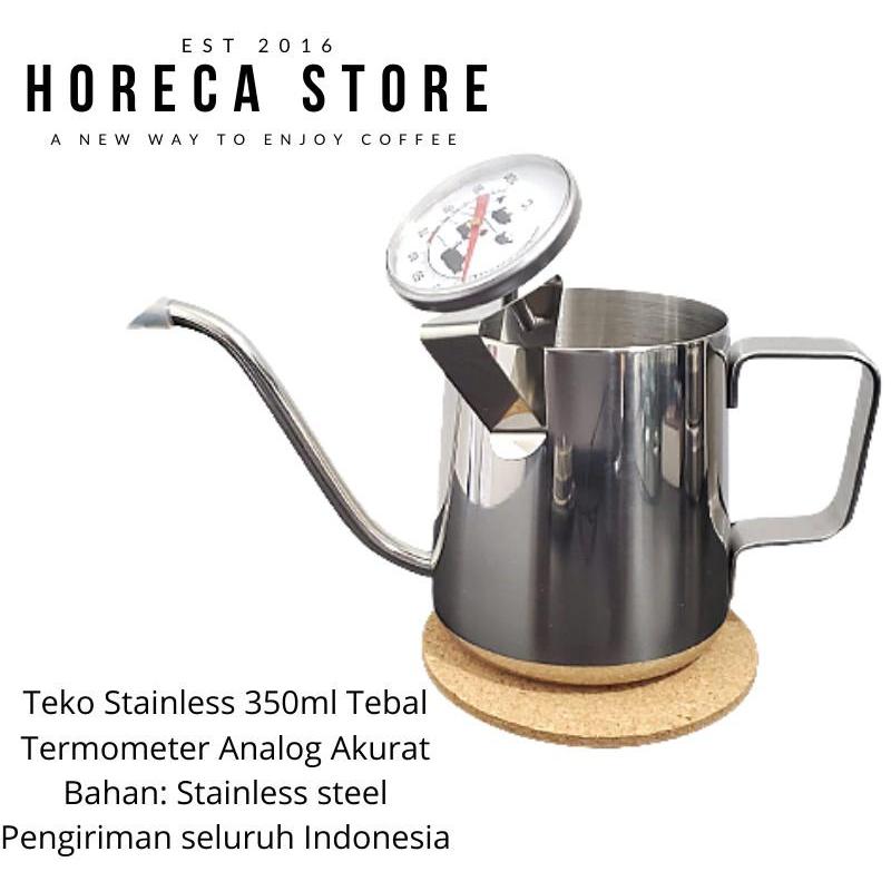 Teko Leher Angsa Termometer 350ml Stainless - Gooseneck Kettle Termo
