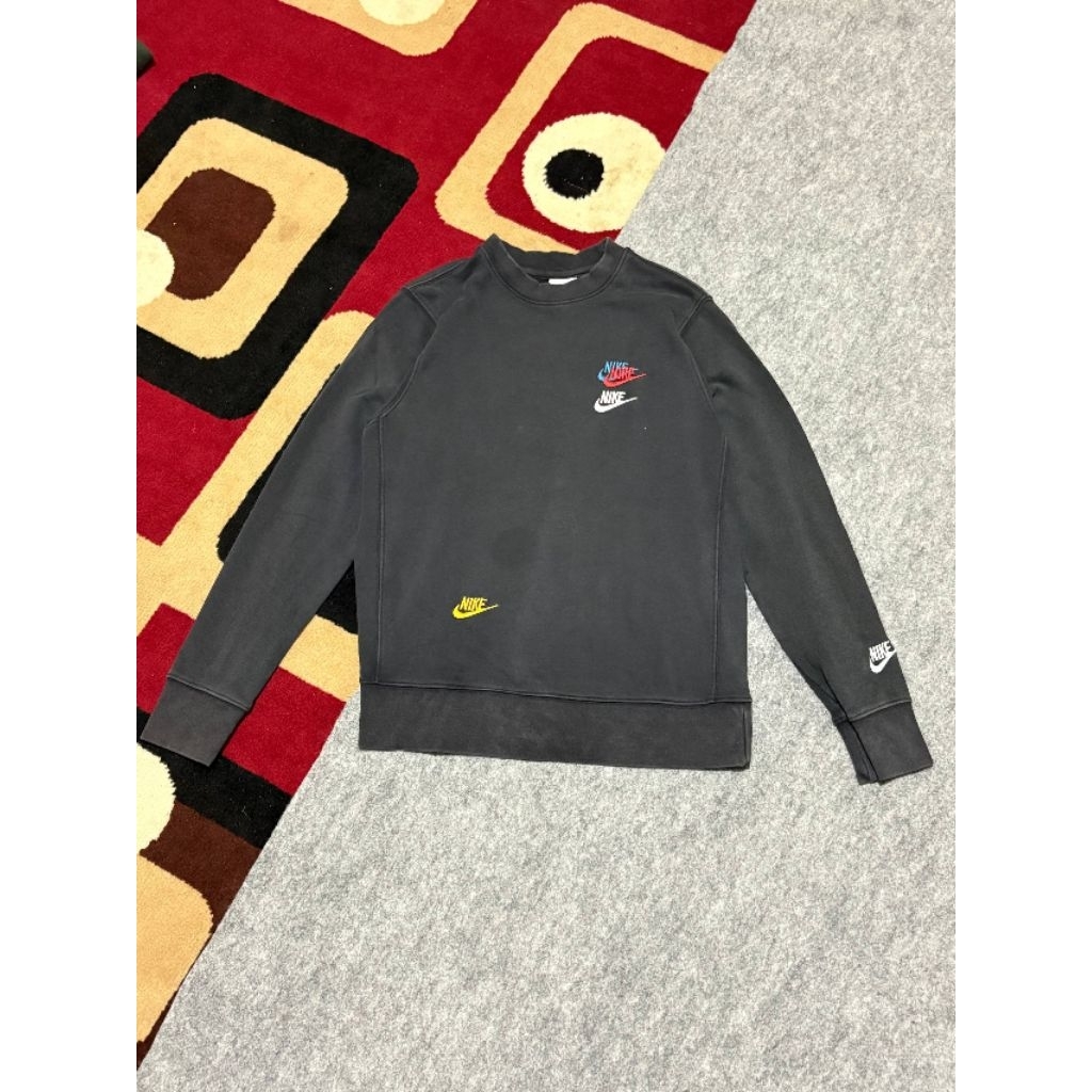 ​[NIKE] Crewneck Sweatshirt Seven Swoosh - Washed Black Vintage