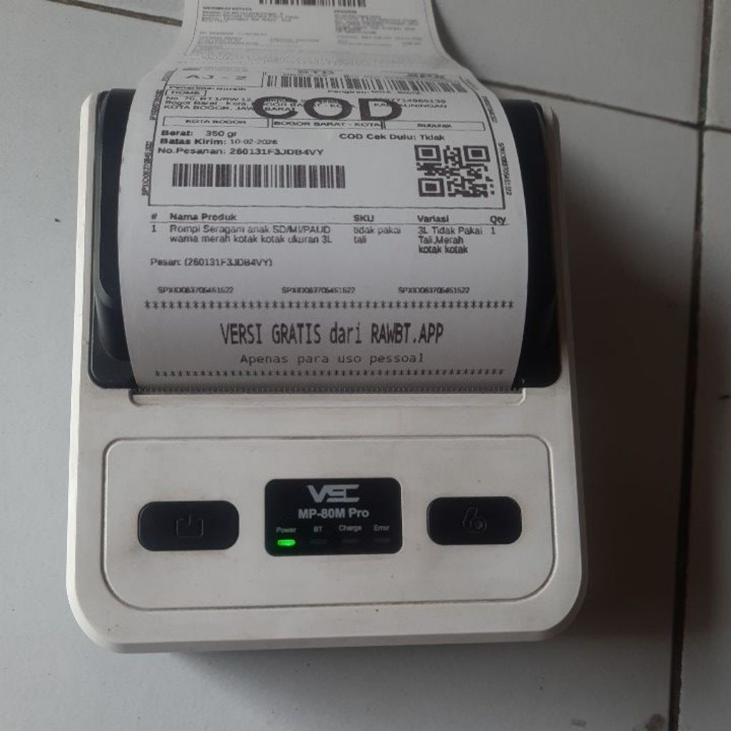 printer thermal 80mm merk VSC (second)