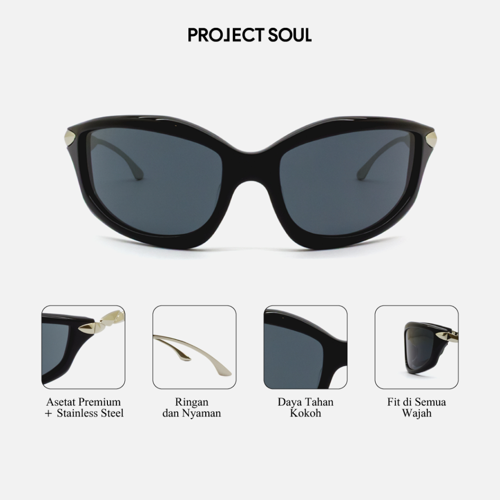 Project Soul - Project Soul x BYO | Helix Sunglasses | Polarized UV-protection | Kacamata hitam Pria