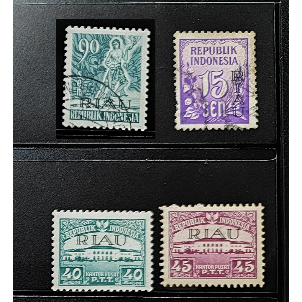 Prangko Indonesia - Cetak Tindih RIAU 1954 Riau6