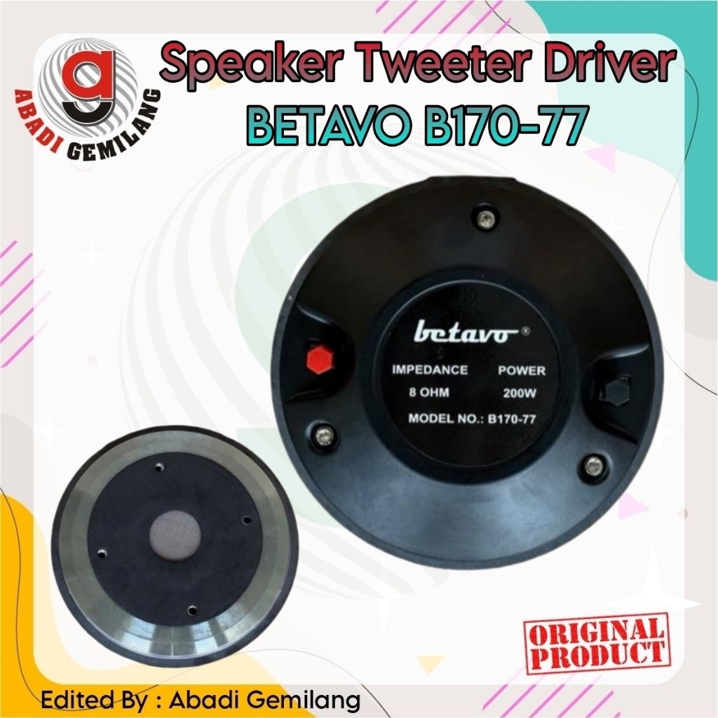 Speaker Tweeter Driver BETAVO B170-77/Driver Tweeter BETAVO B17077 ORIGINAL