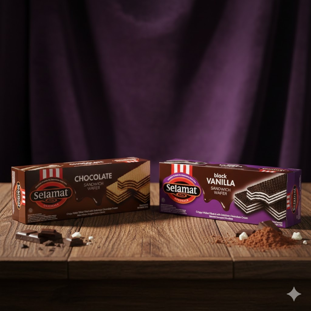 WAFER SELAMAT 145GR / SELAMAT WAFER CHOCOLATE 145GR / SELAMAT WAFER BLACK VANILA 198GR