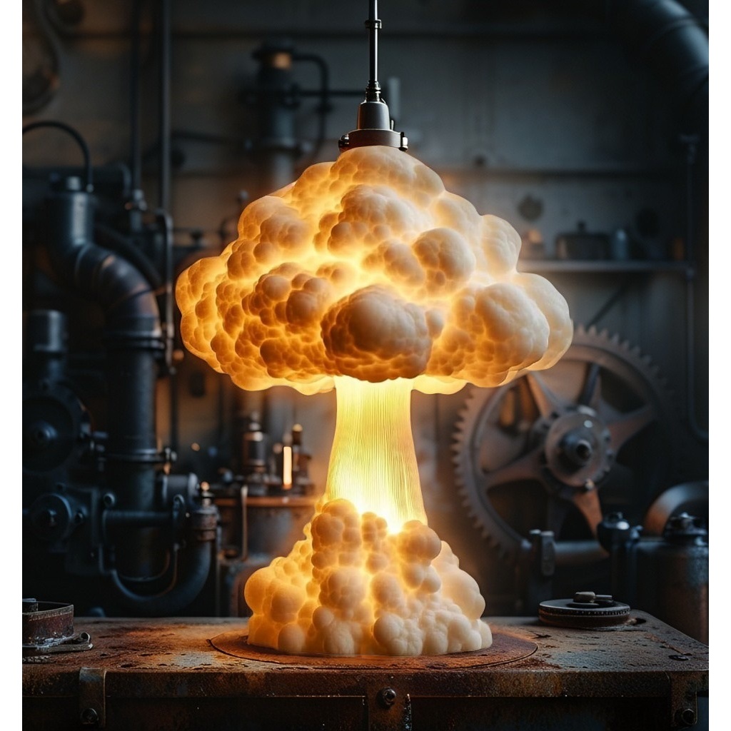 Lampu estetik kamar tidur Lampu malam awan jamur DIY buatan tangan