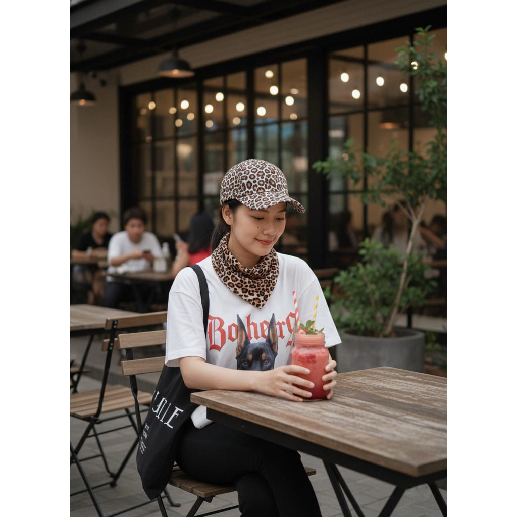 Topi Leopard Wanita / Topi Kalcer / Topi Baseball Leopard