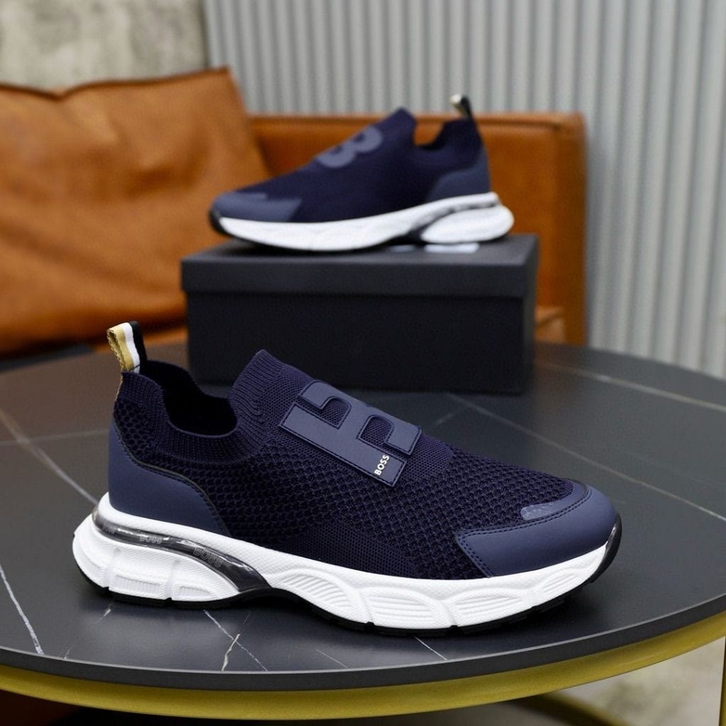 SEPATU SNEAKERS SLIPON PRIA BOSS BLUE