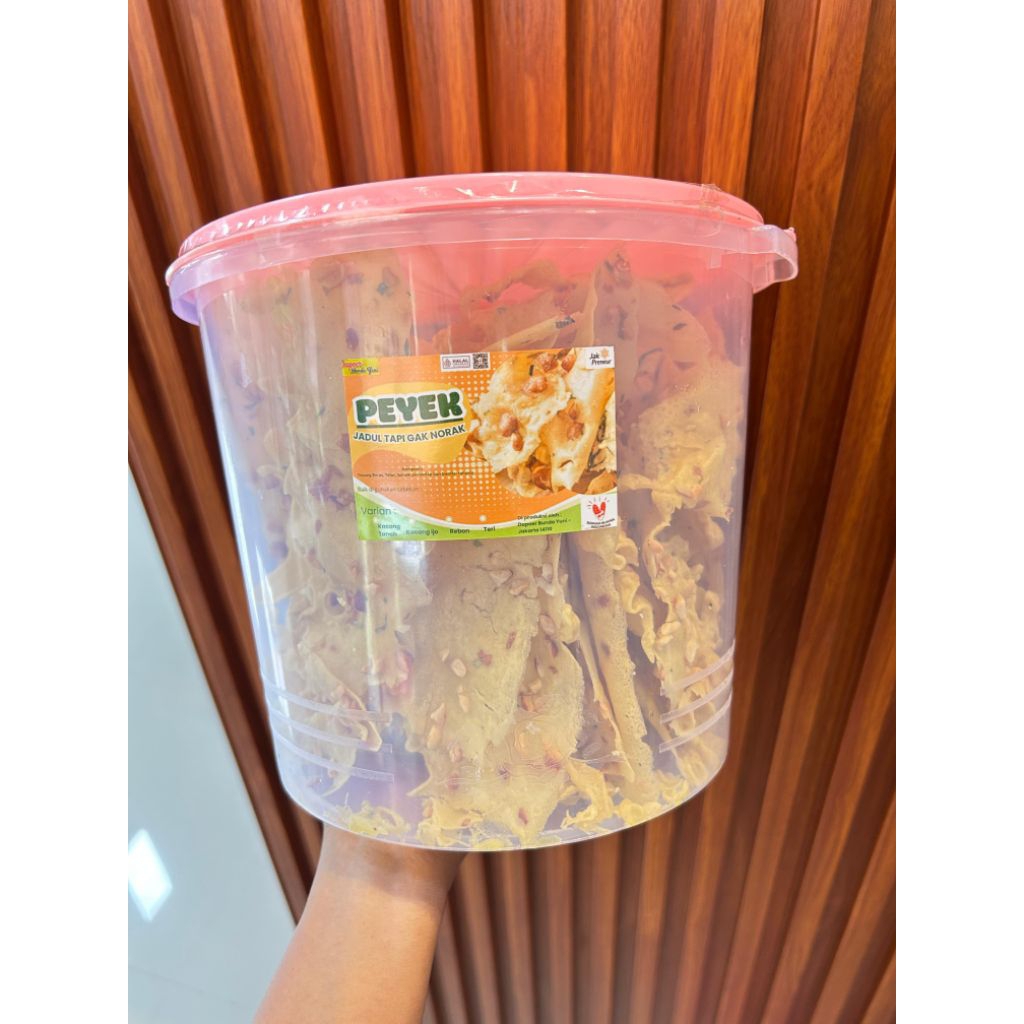 Peyek kacang Toples 5 Liter / Peyek Kacang Tanah toples 500 gram/Rempeyek Kacang / Peyek Jadul Kacan