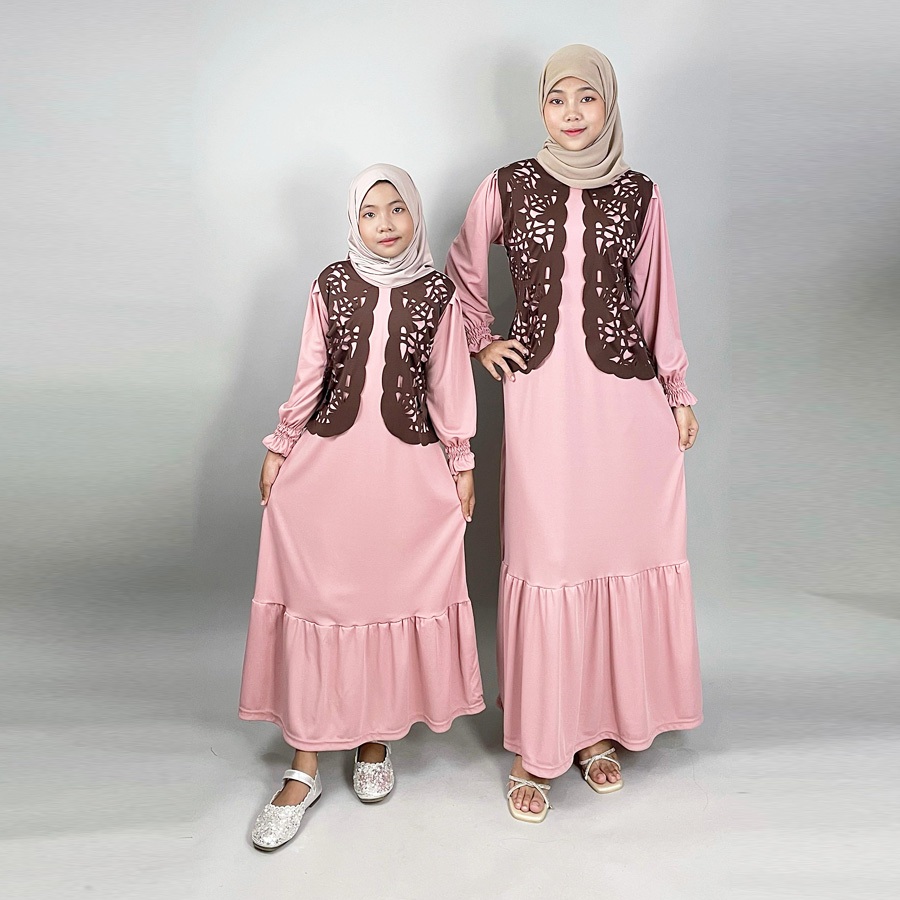 GAMIS ROMPI LASER MEWAH BELAH ANAK REMAJA DEWASA DRESS MAXY GL FASHION
