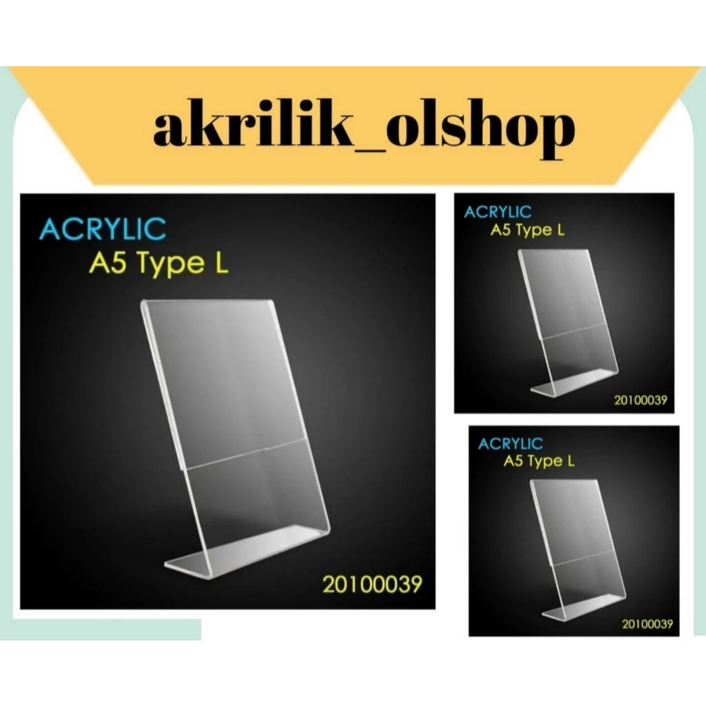 Akrilik A5 type L potrait custome kaki 10cm
